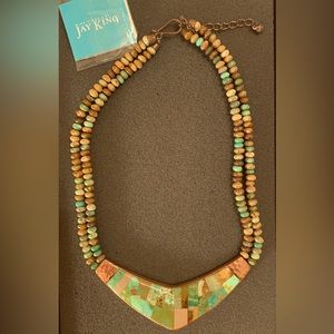 Jay King Hammered Copper & Turquoise Necklace